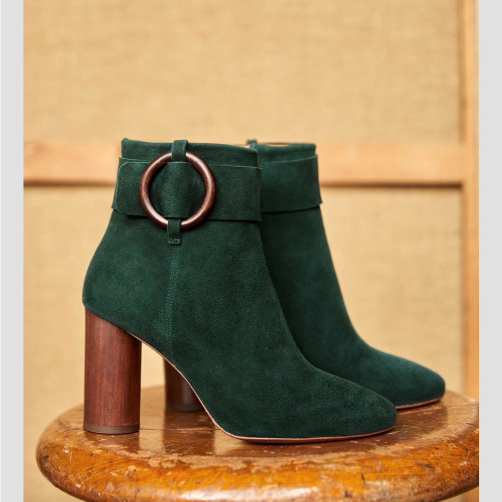 Sezane High Sara Boots Green - Size 6